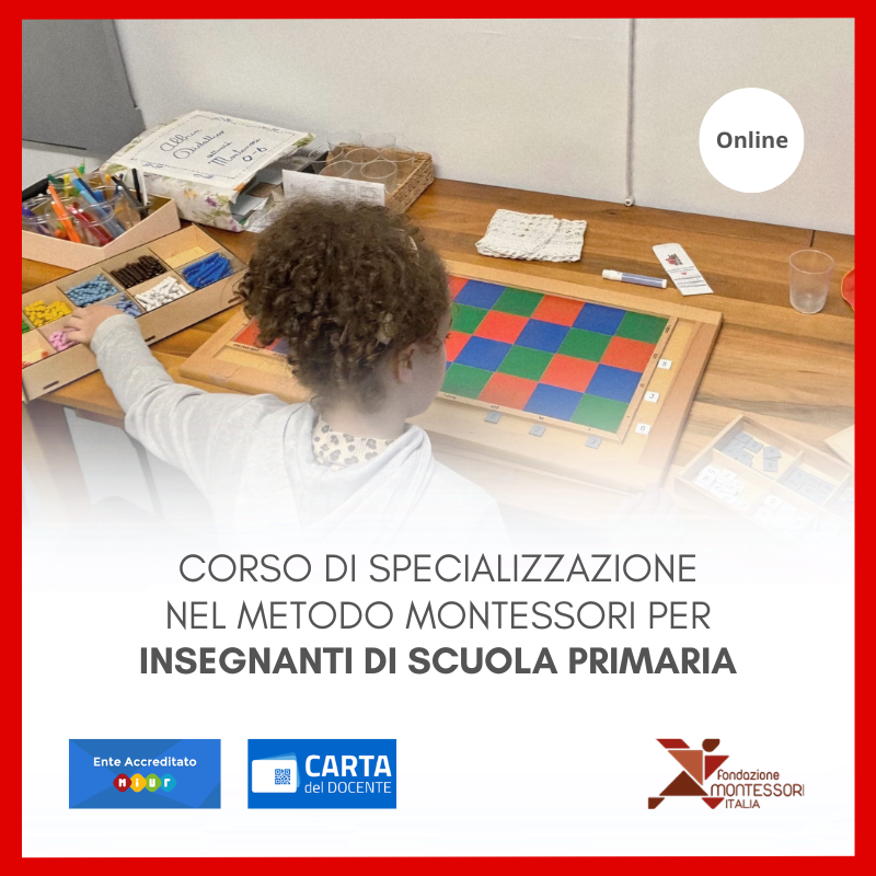 Corso online di formazione e specializzazione nel metodo montessori per insegnanti di scuola primaria 2026 – MAGGIO