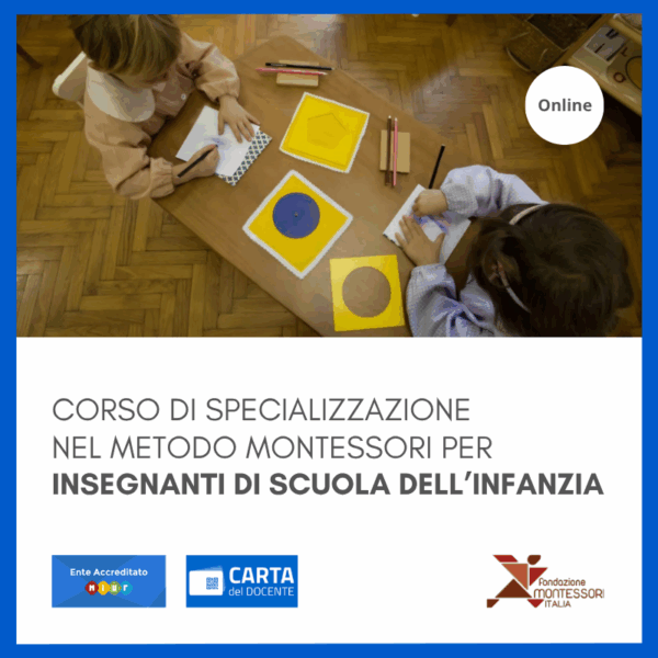 Corso online di formazione e specializzazione nel metodo montessori per insegnanti di scuola dell'infanzia 2026 – OTTOBRE