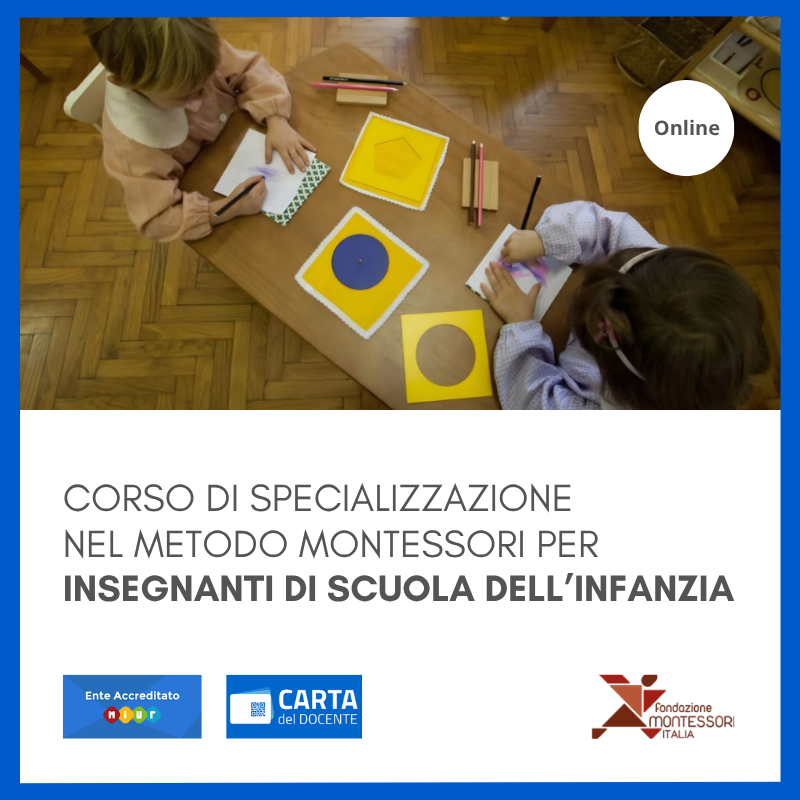 Corso online di formazione e specializzazione nel metodo montessori per insegnanti di scuola dell'infanzia 2026 – OTTOBRE
